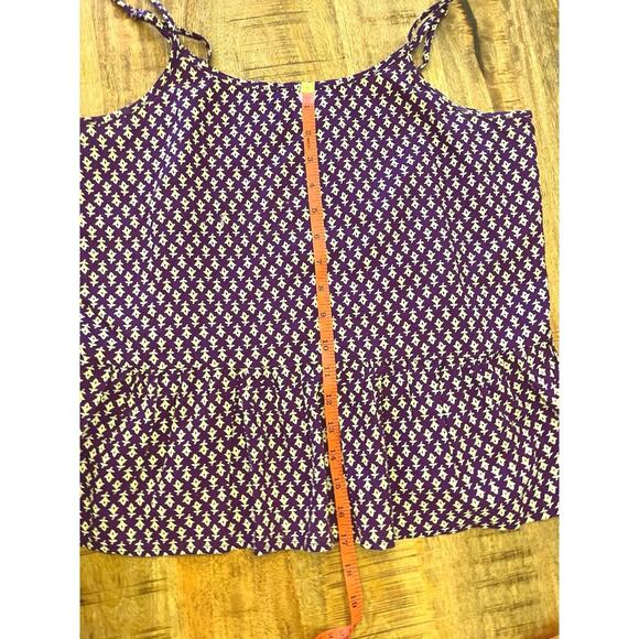 Natural Life | Lily Top Medium Vibrant Purple Block Print Peplum Swing Tank Boho - Picture 10 of 10